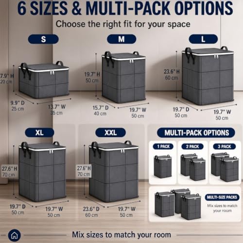 XXL Foldable Storage Bag with Reinforced Handles 220L for Bedding Clothes Moving - Variation 3