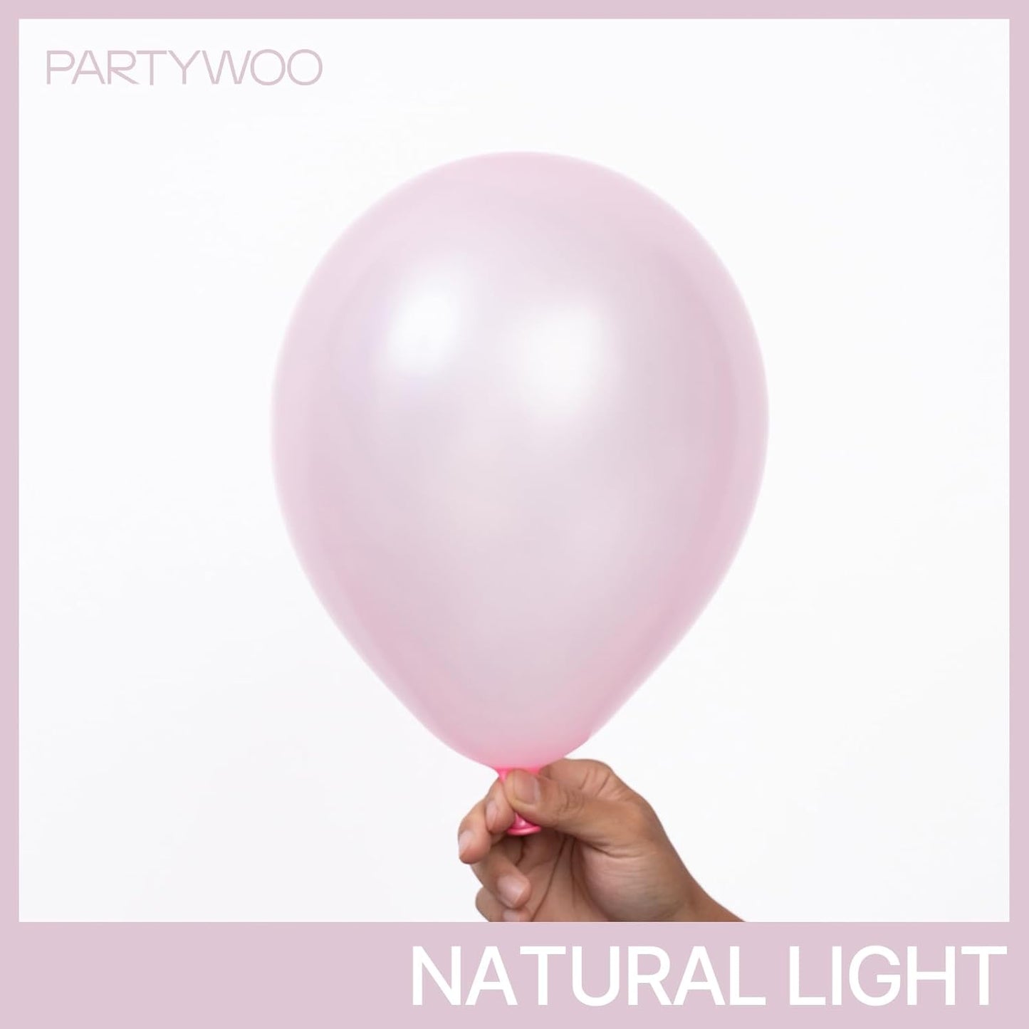 PartyWoo Light Pink Balloons - 50 Pcs 12 Inch Pearl Pastel Latex Helium Balloons for Baby Showers & Parties