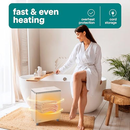 WiFi-Enabled Large Capacity Towel Warmer with Timer, Holds 2 Towels, Compact Design