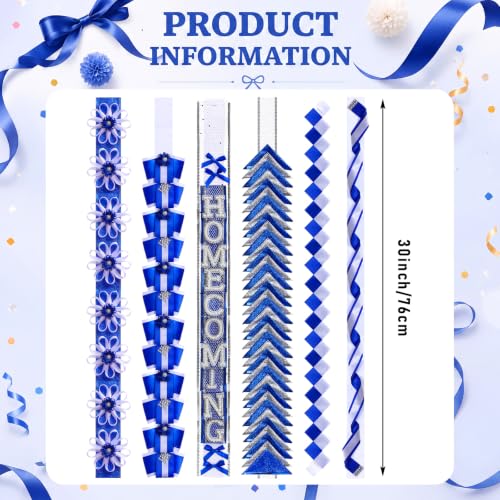 Homecoming Mum Braid Ribbons Set - Blue 30 Inch Craft Accessories