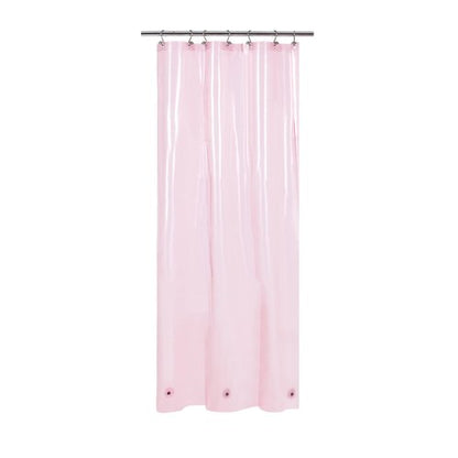 Barossa Design Clear Pink Stall Shower Curtain Liner with 3 Magnets - 36" x 72" Waterproof Lightweight PEVA Plastic Narrow Shower Liner for Small Bathroom, Metal Grommets - Clear Pink