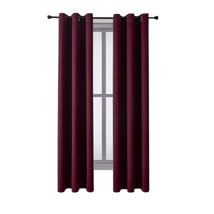 ChrisDowa Grommet Blackout Curtains for Bedroom and Living Room - 2 Panels Set Thermal Insulated Room Darkening Curtains (Burgundy Red, 42W x 84L)