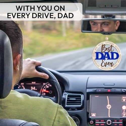 Best Dad Ever Ornament with Card - Unique Father's Day Gift for Dad, Stepdad, or Father Figures
