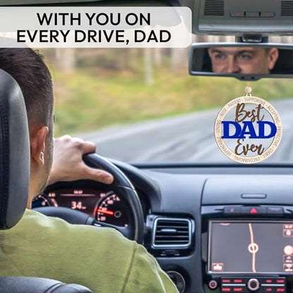 Best Dad Ever Ornament with Card - Unique Father's Day Gift for Dad, Stepdad, or Father Figures