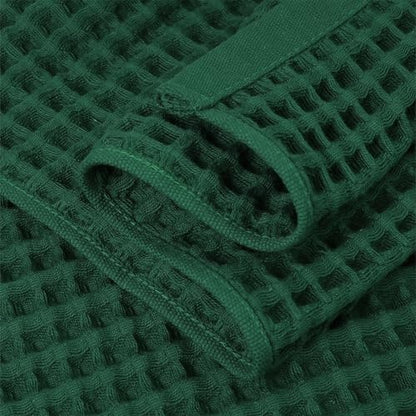 Large Cotton Waffle Bath Towel - 29x60 Inch, Forest Green