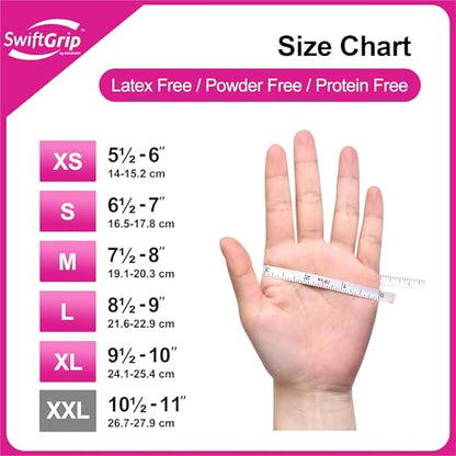 SwiftGrip Pink Gloves Powder-Free Nitrile Gloves, 50ct Box - 3-Mil, Gloves Disposable Latex Free, for Kitchen, Cleaning, Estheticians, Hair Stylist - Pink/Fuchsia(X-Small)