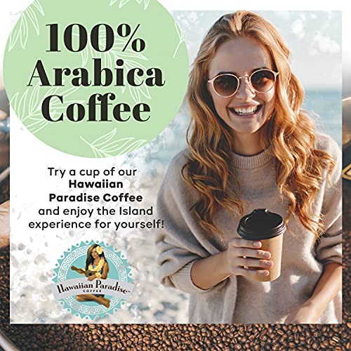 Hawaiian Paradise Coffee 10% Kona Blend Single Serve Cups 18 Count Dark Roast - Made From The Finest Beans - Compatible with Keurig K-Cup Brewers