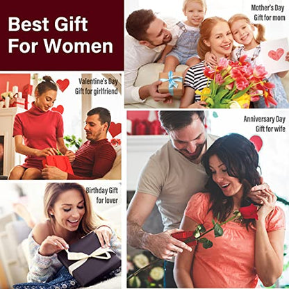 Eternal Rose Gift Box with Necklace - Red Preserved Rose & Silver Heart Pendant