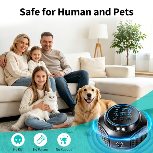 Black Ultrasonic Pest Repeller - 1 Pack Mouse Squirrel Ant Roach Spider
