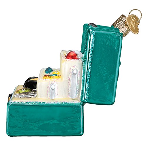 Christmas Tackle Box Ornament - Handcrafted Glass Fisherman Holiday Decoration