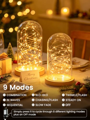 2 Pack Fairy Lights Plug in 99FT 300 LED Warm White String Lights - Outdoor Indoor Decor