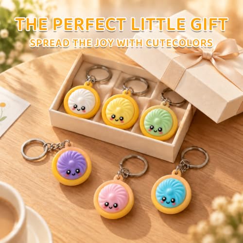 24 Mini Dumpling Keychains Bulk Cute Food-Inspired Party Favors