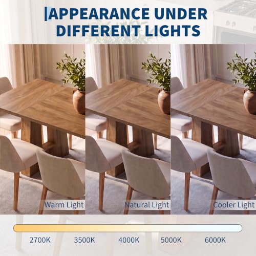 Garvee 63-Inch Modern Dining Table - Light Brown, Seats 4-6