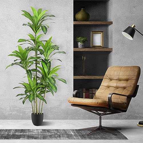6Ft Artificial Dracaena Fragrans Tree - Faux Indoor Outdoor Plant with 8 Heads
