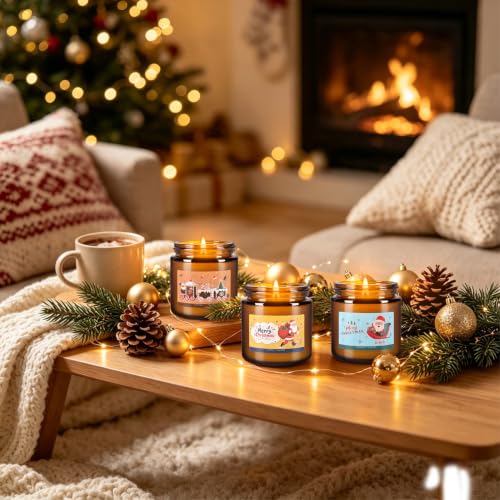 12pcs Holiday Scented Candles Set with Red & Green Variations Christmas Calendar Gift