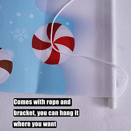 Gingerbread Christmas Porch Banner - Holiday Front Door Decor, Waterproof Vinyl