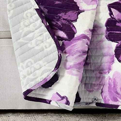 Lush Decor Leah Throw Blanket, 50" x 60", Gray & Purple