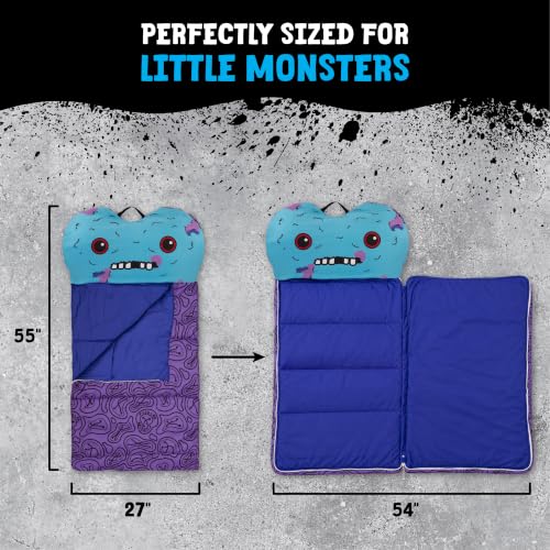 Kids Slumber Bag with Attached Pillow - 27x55 Inch Sleepover Bedding