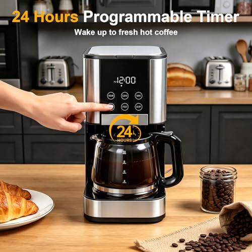 13.19 Inch Programmable 10-Cup Coffee Maker with Strong Brew & Keep Warm