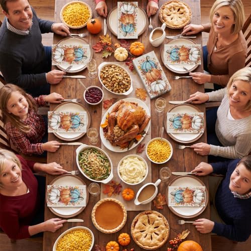 Disposable Fall Pumpkin Paper Napkins 100pcs for Thanksgiving & Parties