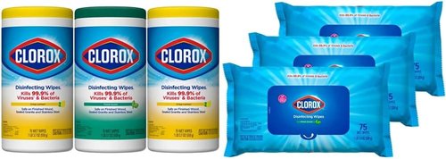 Clorox Disinfecting Wipes - Value Pack of 6 Canisters | Crisp Lemon & Fresh Scent, Easy Pull Design