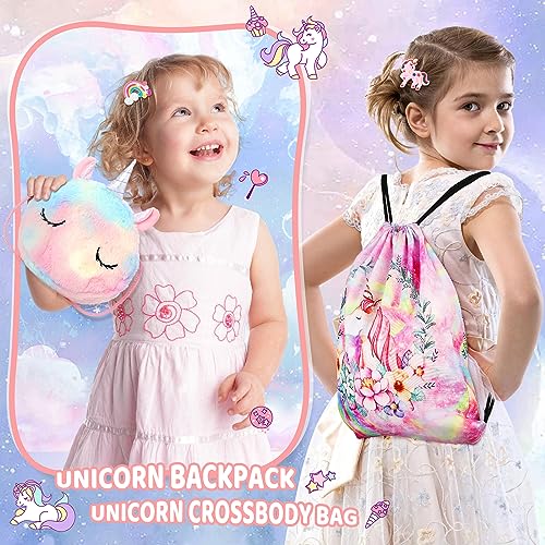 Rainbow Unicorn Toys Gift Set for Girls 4-6 Birthday & Holiday