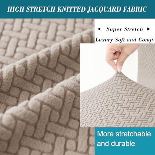 Stretch Round Bar Stool Covers 2-Pack Khaki Fit 13-18 Inch Seats