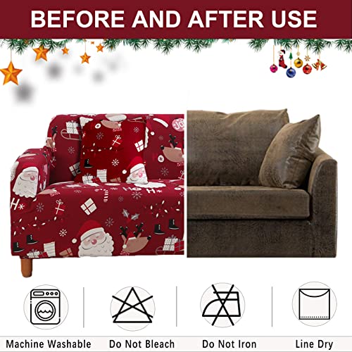 Mybedsoul Christmas Santa Sofa Cover for 3 Seater - Festive Couch Protector - Variation of THIS listing