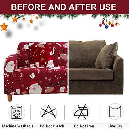 Mybedsoul Christmas Santa Sofa Cover for 3 Seater - Festive Couch Protector - Variation of THIS listing