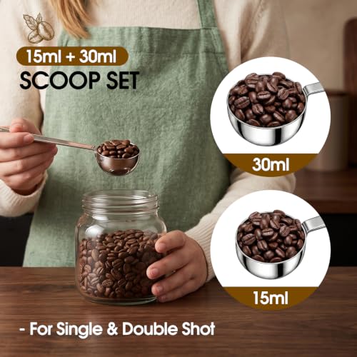 Stainless Steel Coffee Measuring Spoons Set - 1Tbsp 15ml & 2Tbsp 30ml Kitchen Utensils