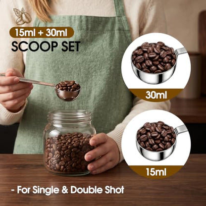 Stainless Steel Coffee Measuring Spoons Set - 1Tbsp 15ml & 2Tbsp 30ml Kitchen Utensils