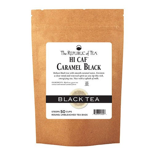 The Republic of Tea HiCAF Caramel Black Tea, 50 Tea Bags, Rich High-Caffeine Premium Black Tea