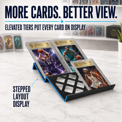 24PCS Modular Acrylic Trading Card Risers for Display, Hollow Design