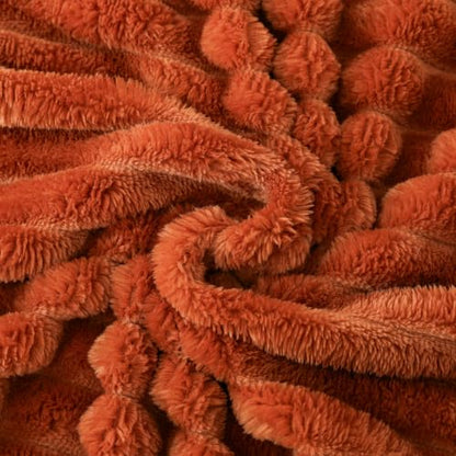 Rust Fleece Throw Blanket for Couch Sofa Bed 50 x 60 Inches - Ultra Soft Textured Microfiber