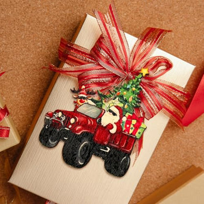 24-Pack Wooden Christmas Ornaments Gnome and Sled Decor Holiday Decorations