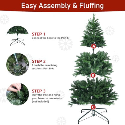 5ft Artificial Christmas Tree with 937 Tips, Unlit, Easy Assembly, Green