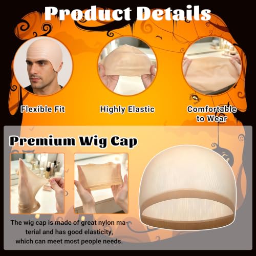 2PCS Latex Bald Cap for Halloween Makeup Costume Party Adults & Women