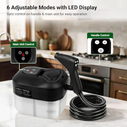 Handheld Steam Cleaner with 18 Accessories, 80-Minute Runtime, High-Pressure Steamer
