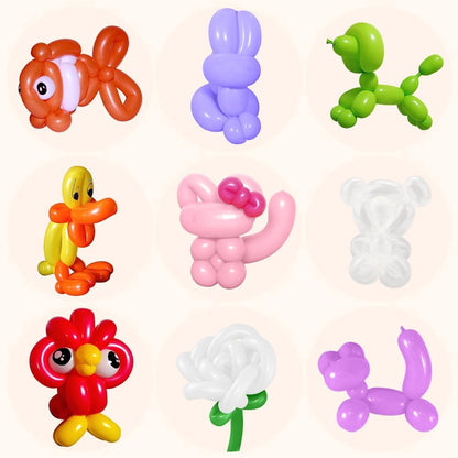 Skiennix 260 Balloons - 50PCS Clear Long Twisting Latex Balloons for Animal Sculptures & Arches