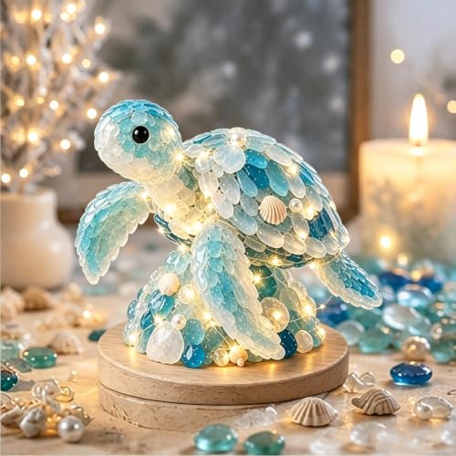 Sea Glass Art Kit for Adults with LED Light - Coastal Christmas Craft