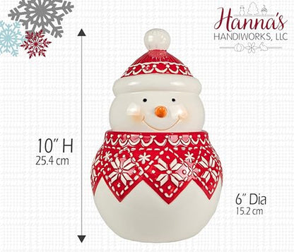 Frosty Snowman Cookie Jar - Holiday Decor for Kitchen Storage & Gifts - Festive Snowman