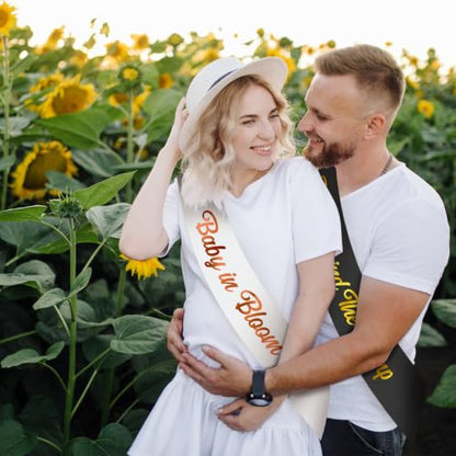 Baby Shower Sash Set - Baby in Bloom & Man Behind the Bump