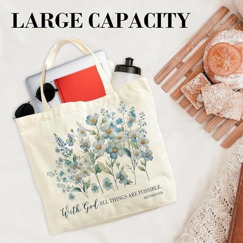 Canvas Tote Bag for Women Wildflowers - Large Capacity Gift Bag