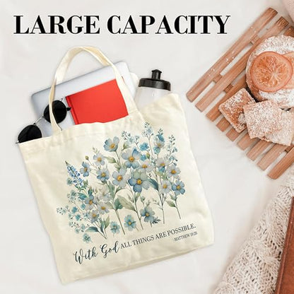 Canvas Tote Bag for Women Wildflowers - Large Capacity Gift Bag