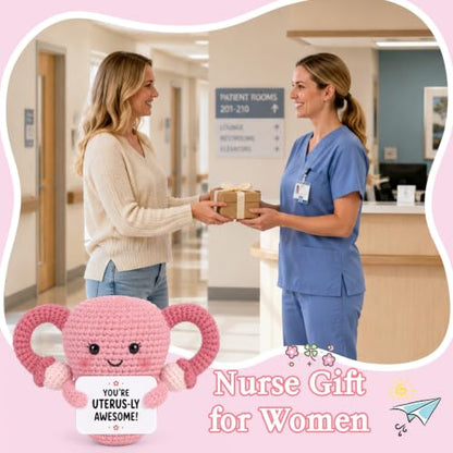 Uterus Plush Gift for Gynecology Doctors Women - Handmade Crochet Uterus Toy