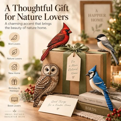 Wooden Bird Door Topper - Cardinal Bird Shape Corner Decor
