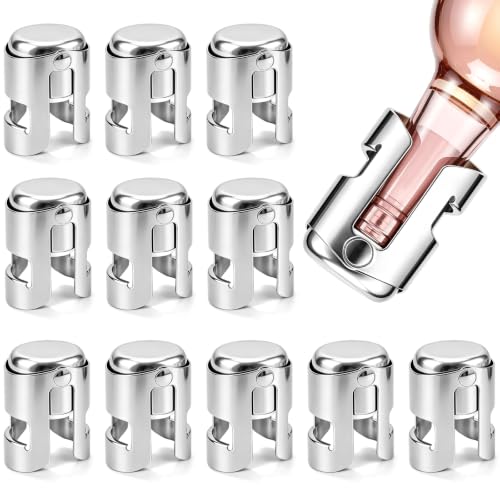 12 Pack Reusable Champagne Bottle Stoppers Stainless Steel Leak-Proof Sealers