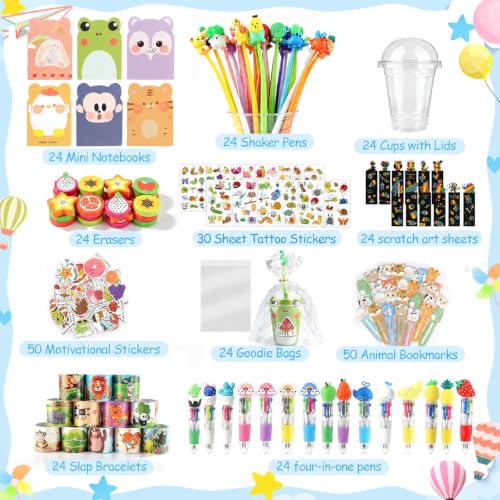 322 Pcs Birthday Party Favor Set with Cups, Goodie Bags & Toys