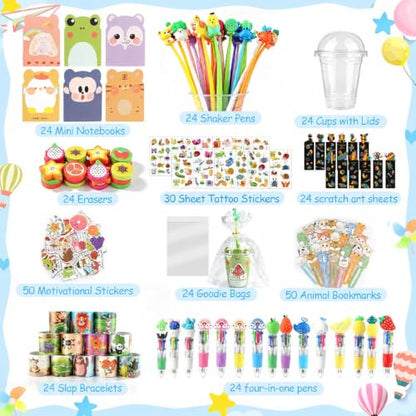 322 Pcs Birthday Party Favor Set with Cups, Goodie Bags & Toys