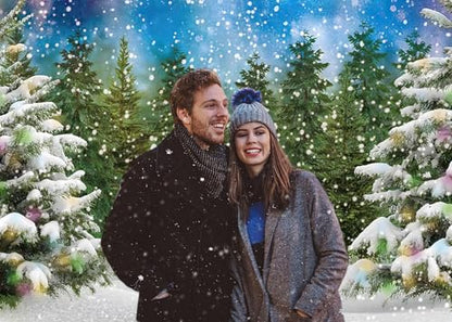 INRUI Winter Forest Landscape Photography Backdrop 10x8FT - Vinyl Studio Background for Events & Studio Use
